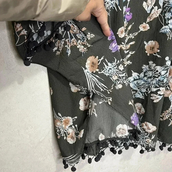 UMGEE Pompoms Floral Dolman Sleeve Cover-up Kimono Size Medium to Large (A5) - Picture 7 of 7